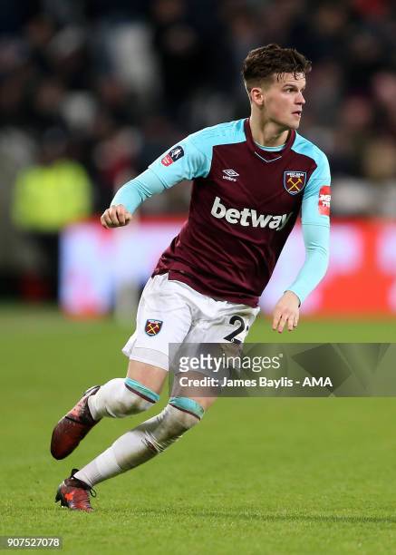 Sam Byram of West Ham United during the Emirates FA Cup Third Round Repaly match between West Ham United and Shrewsbury Town at London Stadium on...