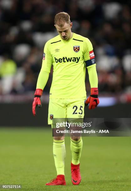 Joe Hart of West Ham United during the Emirates FA Cup Third Round Repaly match between West Ham United and Shrewsbury Town at London Stadium on...