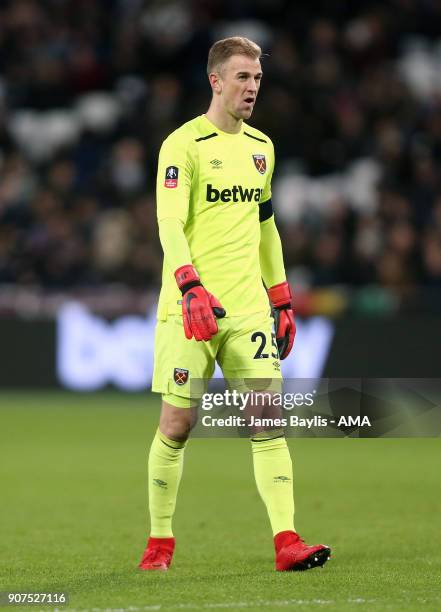 Joe Hart of West Ham United during the Emirates FA Cup Third Round Repaly match between West Ham United and Shrewsbury Town at London Stadium on...