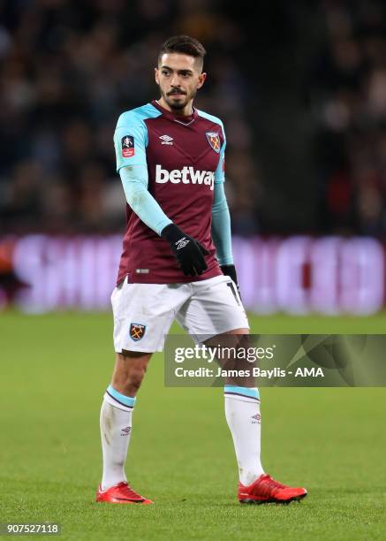 Manuel Lanzini of West Ham United during the Emirates FA Cup Third Round Repaly match between West Ham United and Shrewsbury Town at London Stadium...