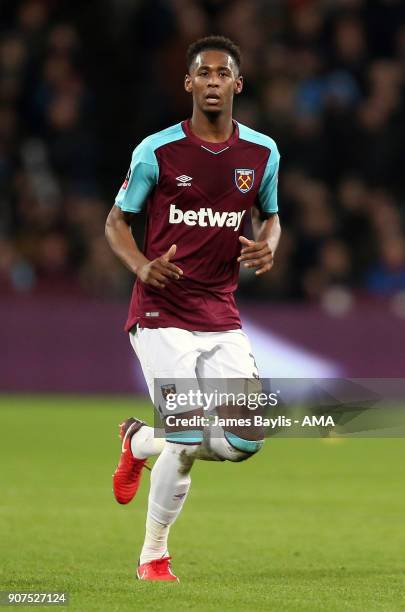 Reece Oxford of West Ham United during the Emirates FA Cup Third Round Repaly match between West Ham United and Shrewsbury Town at London Stadium on...