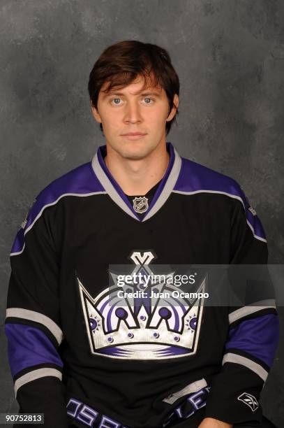 Alexander Frolov of the Los Angeles Kings poses for his official headshot for the 2009-2010 NHL season on September 12, 2009 at the Toyota Sports...