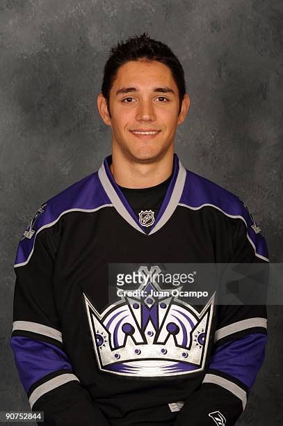 Alec Martinez of the Los Angeles Kings poses for his official headshot for the 2009-2010 NHL season on September 12, 2009 at the Toyota Sports Center...