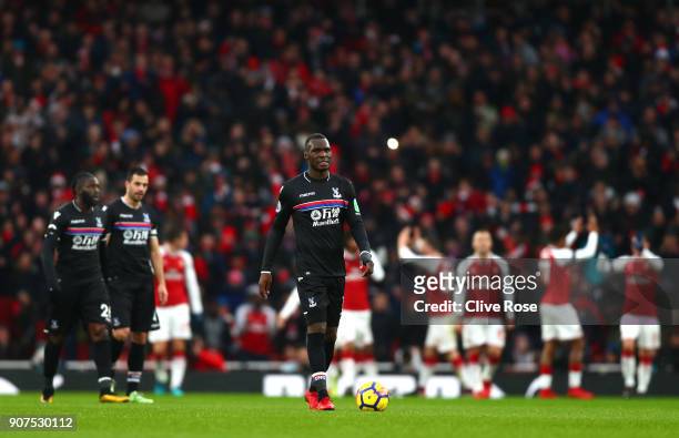 Christian Benteke of Crystal Palace look dejected during the Premier League match between Arsenal and Crystal Palace at Emirates Stadium on January...