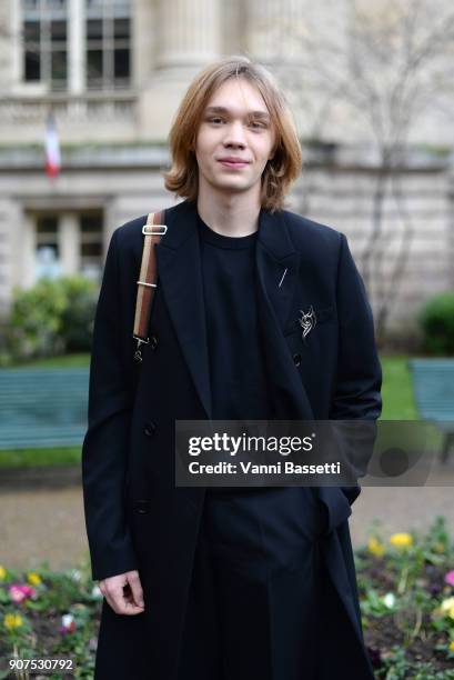 Charlie Plummer attends the Dior Homme Menswear Fall/Winter 2018-2019 show as part of Paris Fashion Week on January 20, 2018 in Paris, France.