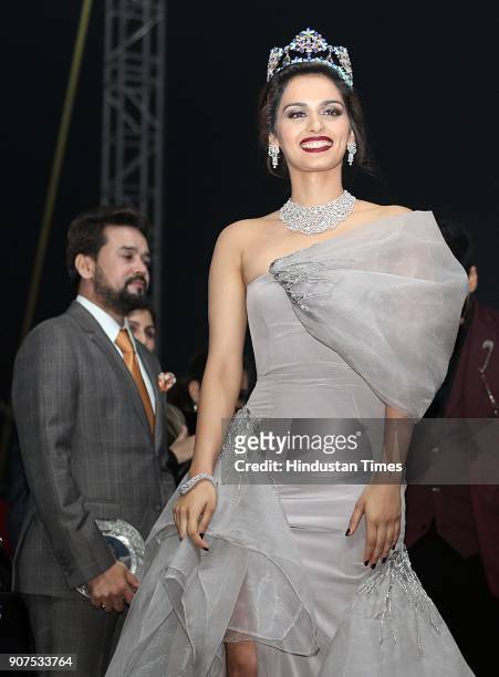 Miss World 2017 Manushi Chhillar during the launch of Audi Q5 at GMR...  News Photo - Getty Images