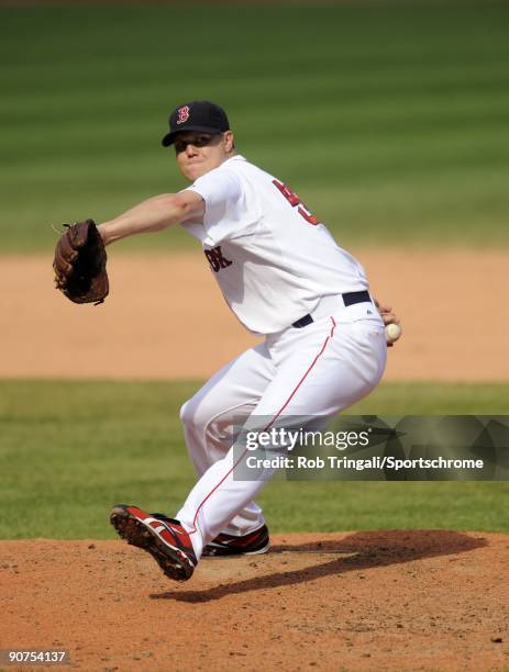 Jonathan Papelbon of the Boston Red Sox pitches against the Oakland Athletics at Fenway Park on July 30, 2009 in Boston, Massachusetts The Red Sox...