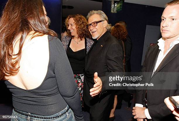 Actor Harvey Keitel and wife Daphna Kastner attend the Premiere of "Bright Star" Presented by Vanity Fair & Apparition at Paris Theatre on September...