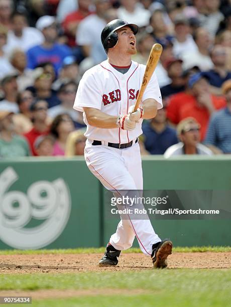 Drew of the Boston Red Sox at bat against the Oakland Athletics at Fenway Park on July 30, 2009 in Boston, Massachusetts The Red Sox defeated the...