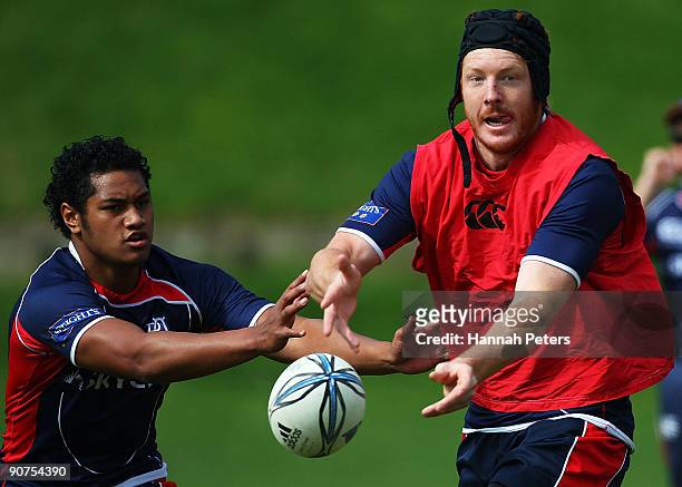 Jay Williams passes during an Auckland training session at Unitec on September 15, 2009 in Auckland, New Zealand.
