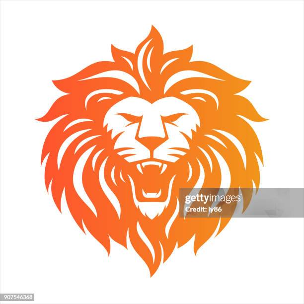 ilustraciones, imágenes clip art, dibujos animados e iconos de stock de cabeza de león  - lion roar