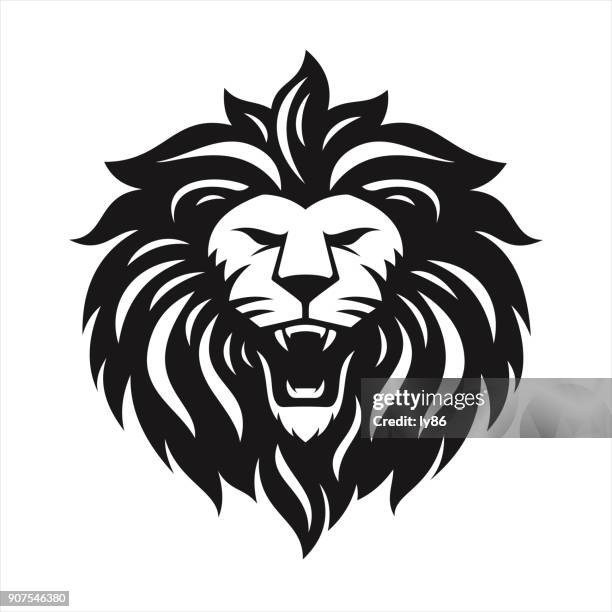 lion head  - lion head illustration stock-grafiken, -clipart, -cartoons und -symbole