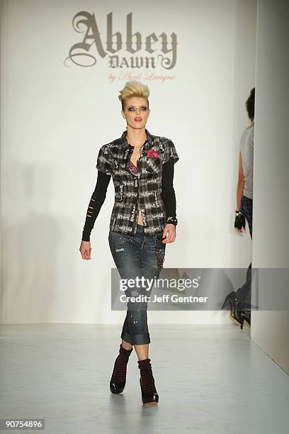 Model walks the runway at Abbey Dawn by Avril Lavigne showcasing its fall/holiday 2009 collection, available exclusively at Kohl's, at "STYLE360 at...