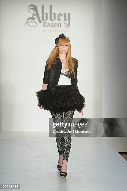 Model walks the runway at Abbey Dawn by Avril Lavigne showcasing its fall/holiday 2009 collection, available exclusively at Kohl's, at "STYLE360 at...