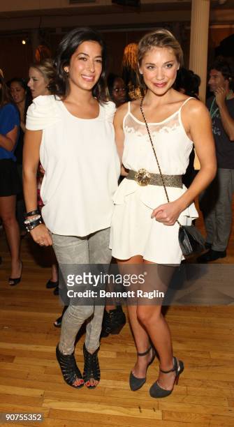 Designer Rebecca Minkoff and Shoshana Bush pose for picture during Style360 Fashion Week at the Metropolitan Pavilion on September 14, 2009 in New...