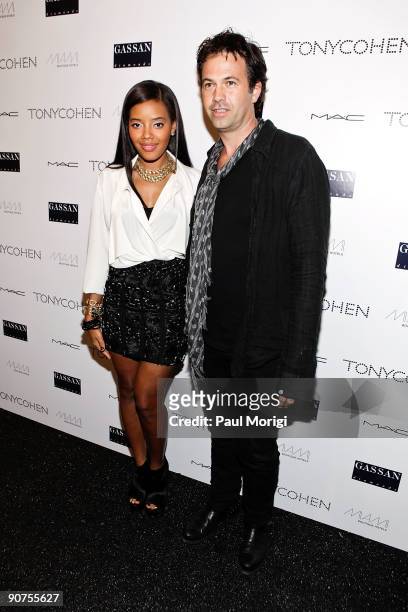 Angela Simmons and designer Tony Cohen at the The Tony Cohen Fashion Show celebrated by Miami Boutique Hotels at Bryant Park on September 14, 2009 in...