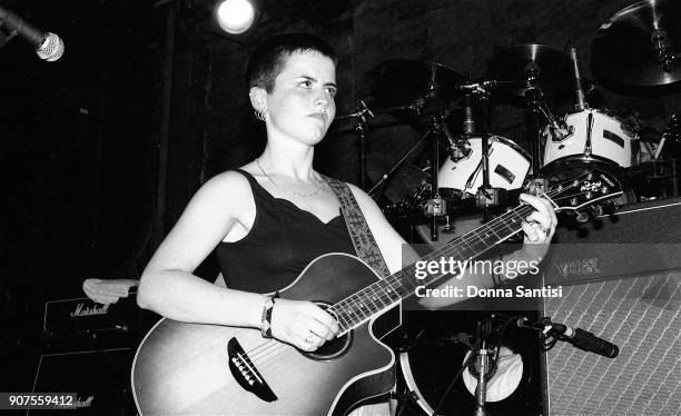 Dolores O'Riordan of The Cranberries performs on stage at The Troubadour in Los Angeles on July 15, 1993.