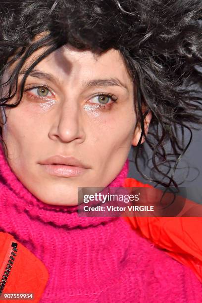 Model walks the runway during the Facetasm Menswear Fall/Winter 2018-2019 show as part of Paris Fashion Week on January 17, 2018 in Paris, France