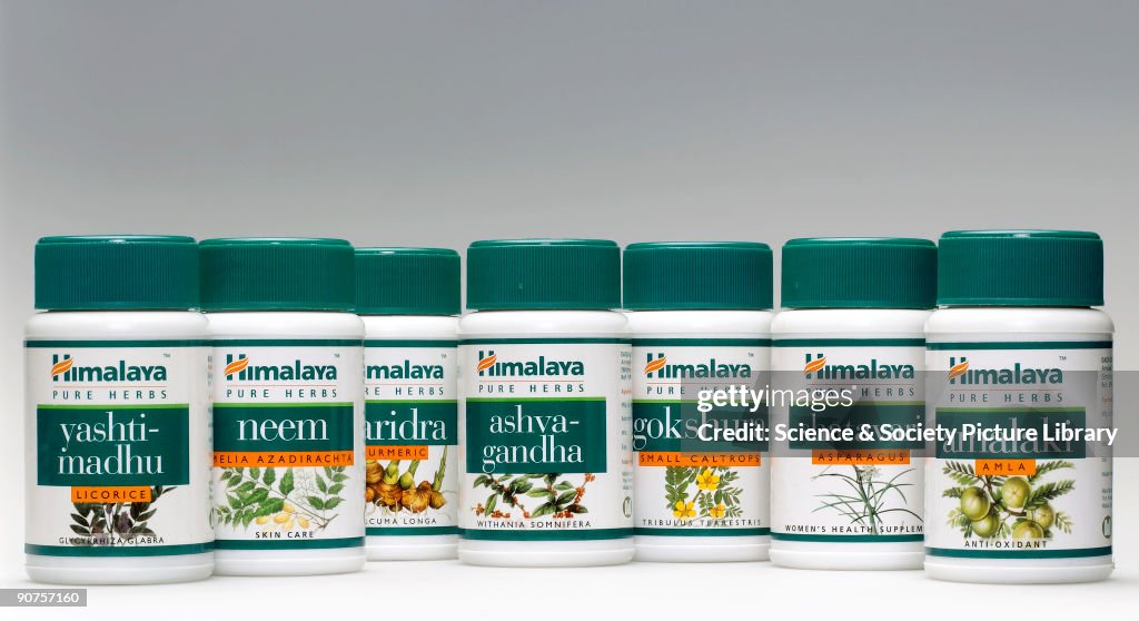 Finbid Containers of herbal medicine used by practitioners of Ayurveda ...