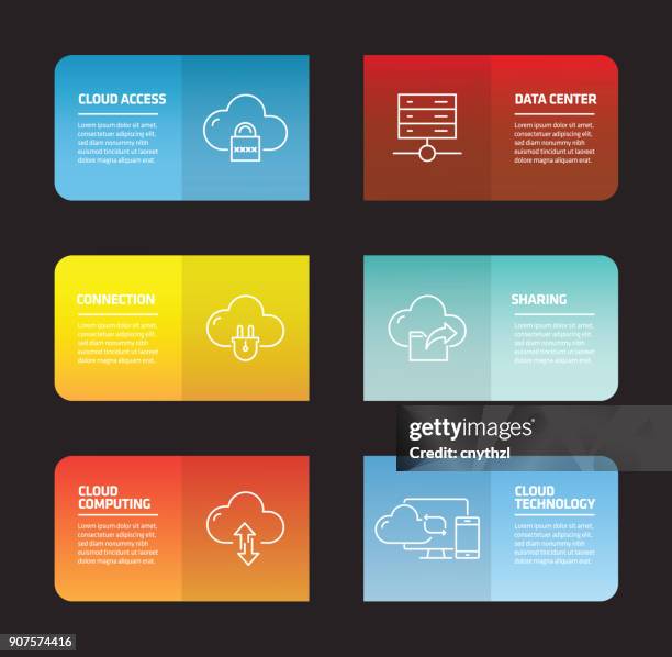 cloud computing infographic design template - virtual help desk stock illustrations