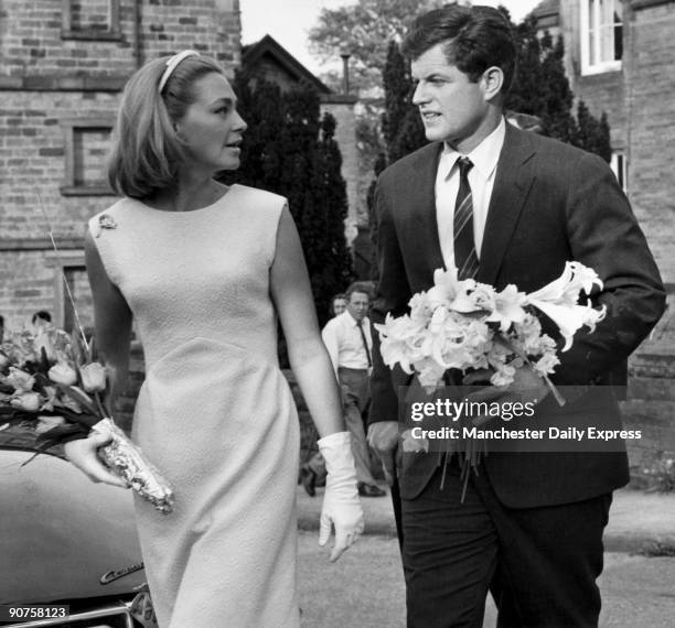 American senator Ted Kennedy visiting the famous stately home of Chatsworth House, Edensor, in Derbyshire.