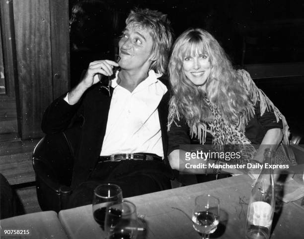 British pop star Rod Stewart with his first wife Alana Hamilton.