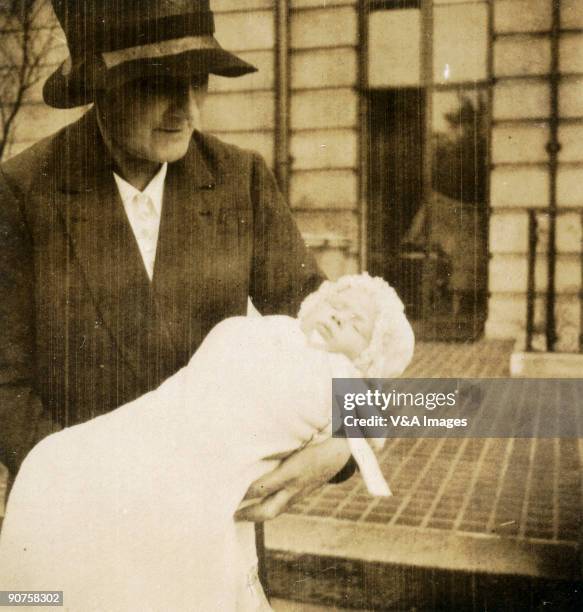 The royal nanny with baby Princess Margaret Rose , younger sister of Queen Elizabeth II, 1930. One of a selection of images from a family album taken...