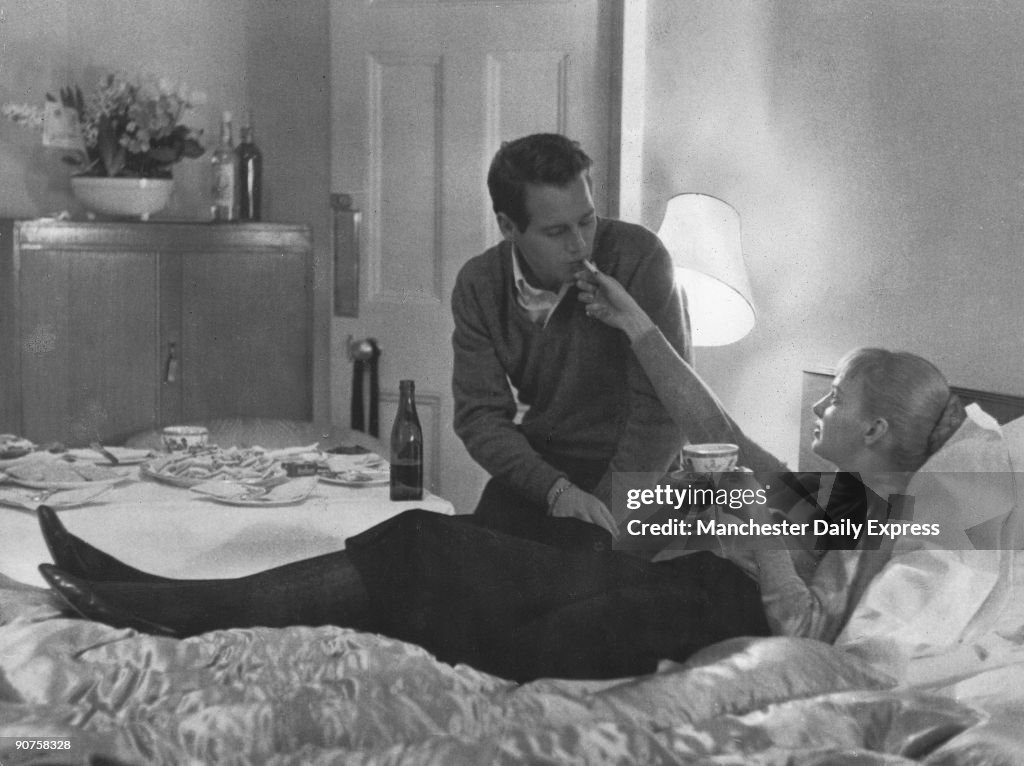 Paul Newman and Joanne Woodward, February 1958.