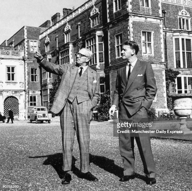 ?Two men relax after lunch in the grounds of Hatfield House - Mr Ian Smith, Prime Minister of Southern Rhodesia, and Lord Salisbury_once regarded as...