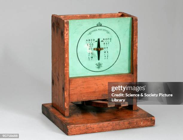 Dummy double-sided single-needle telegraph used for training operators. By about 1870 needle telegraphs in Britain had standardised on the Morse...