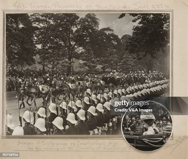 Gelatin silver print. Photograph by Horace W Nicholls of the 'scenes of enthusiasm on Constitution Hill on the occasion of the Coronation of King...