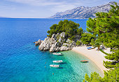 Beautiful beach, Mediterranean sea, Makarska riviera, Croatia