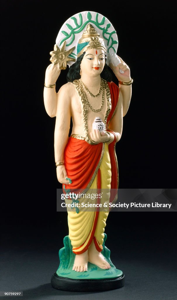 Statue of Dhanvantari, Hindu god of medicine, USA, 2005.