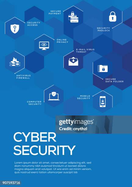 cyber-sicherheit. broschüre vorlage layout, cover-design - cyber attack stock-grafiken, -clipart, -cartoons und -symbole