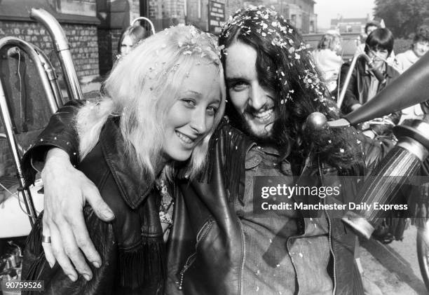 The happy couple, John Fernihough of Walkden and his bride Marie Clarkson of Eccles, leave the Registrar�s office.�