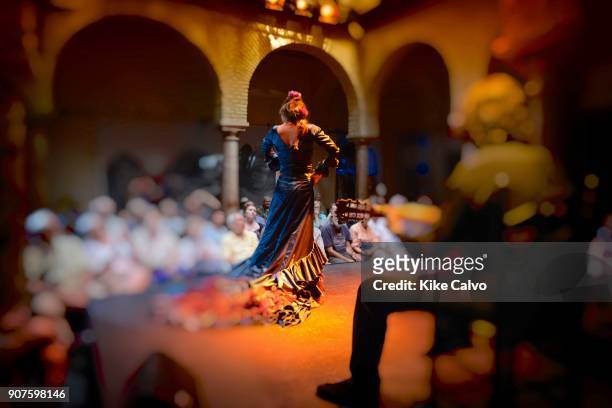 Flamenco show and tablao in Seville, Spain. Museo del Baile Flamenco.