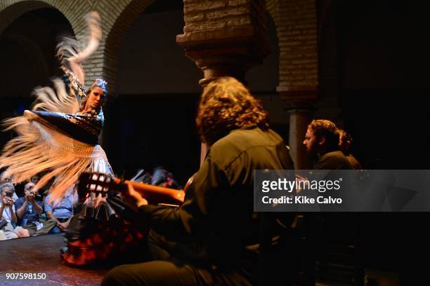 Flamenco show and tablao in Seville, Spain. Museo del Baile Flamenco.