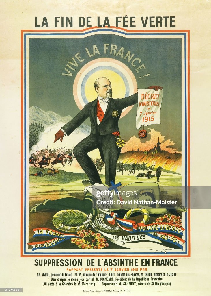 Absinthe prohibition in France, 1915.