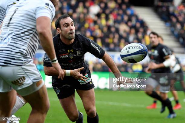 Morgan Parra of Clermont during the Champions Cup match between ASM Clermont and Osprey at Stade Marcel Michelin on January 20, 2018 in...