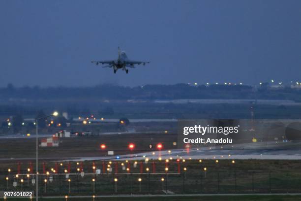 Military aircraft of Turkish Air Force lands at the Incirlik 10th Tanker Base Command in Saricam district, in Adana after Turkish military started...