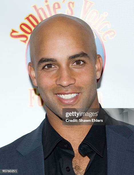 Tennis player James Blake attends Cocktails with a Cause benefitting Sophie's Voice Foundation at the Hearst Tower on September 14, 2009 in New York...