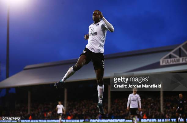 Ryan Sessegnon of Fulham celebrates scoring his sides fifth goal during the Sky Bet Championship match between Fulham and Burton Albion at Craven...