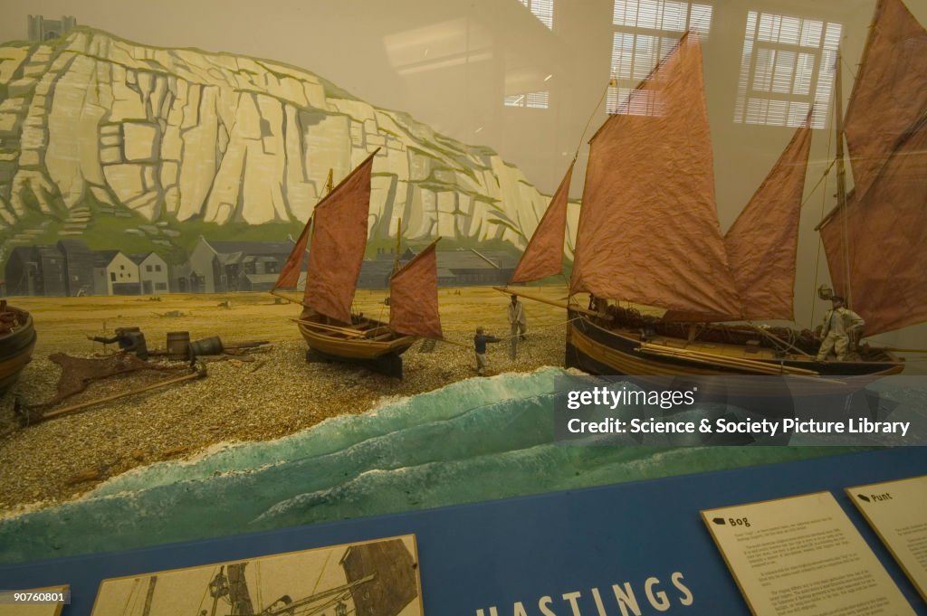 Boats at Hastings, Shipping Gallery, Science Museum, London, 2007.