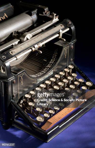 This was the first typewriter with a writing area facing the user and type bars that stay out of sight until a key is struck. These features, shared...