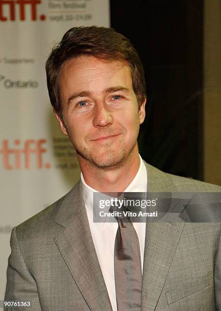 Actor Edward Norton attends the "Leaves Of Grass" Premiere held at the Ryerson Theatre during the 2009 Toronto International Film Festival on...