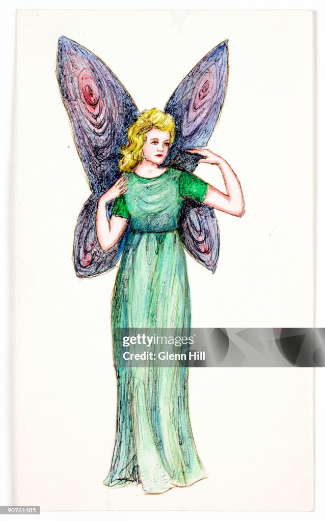 Drawing of a fairy, c 1983