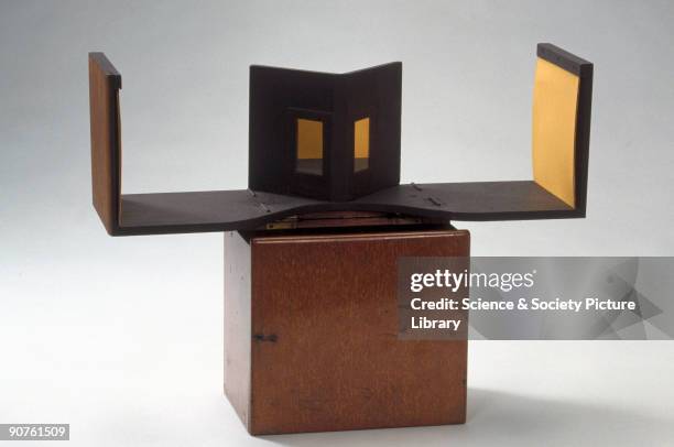 Small form stereoscope, made by Charles Wheatstone . Wheatstone demonstrated his stereoscope to the Royal Society in 1838 in order to create an...