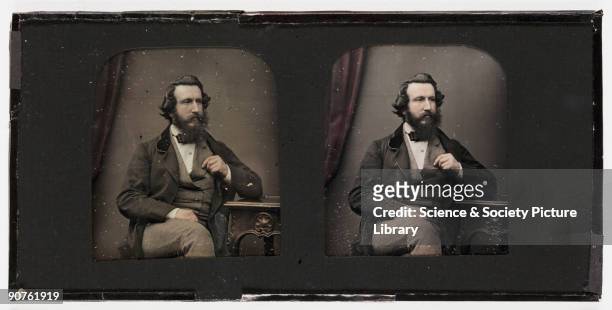 Hand-coloured stereoscopic daguerreotype portrait of Henry Claudet, taken at the studio of Antoine Claudet . Henry Claudet was one of Antoine...