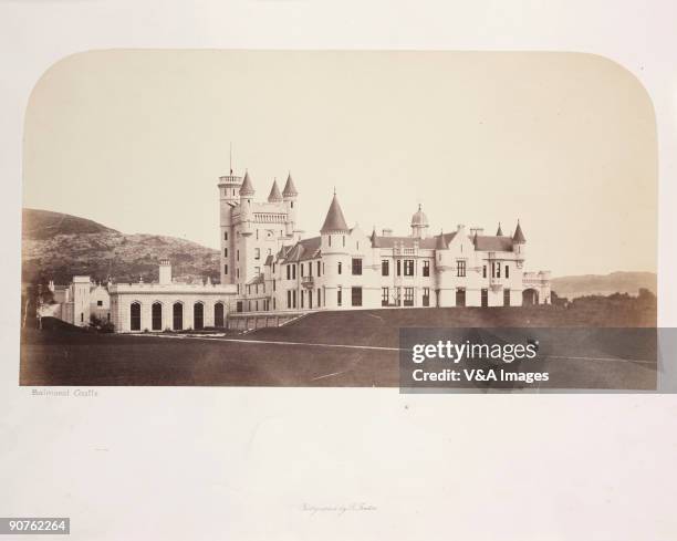 Photograph by Roger Fenton of Balmoral Castle, Aberdeenshire, the Scottish home of the Royal Family, just after it had been built. Fenton was...