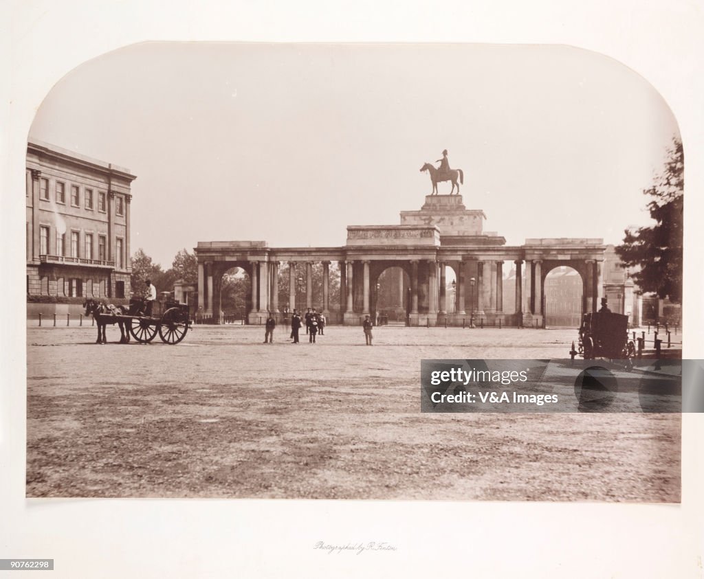 Hyde Park Corner, c 1856.